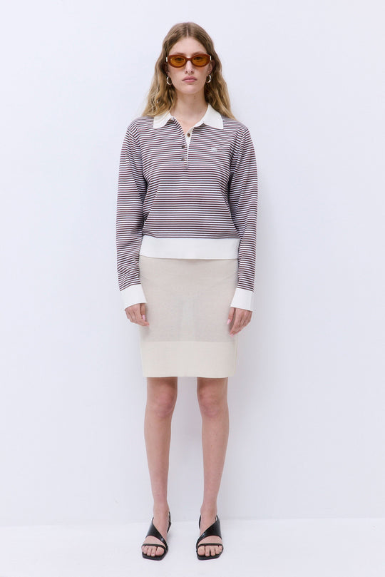Long Sleeved Knitted Polo Shirt - Dé Rococo