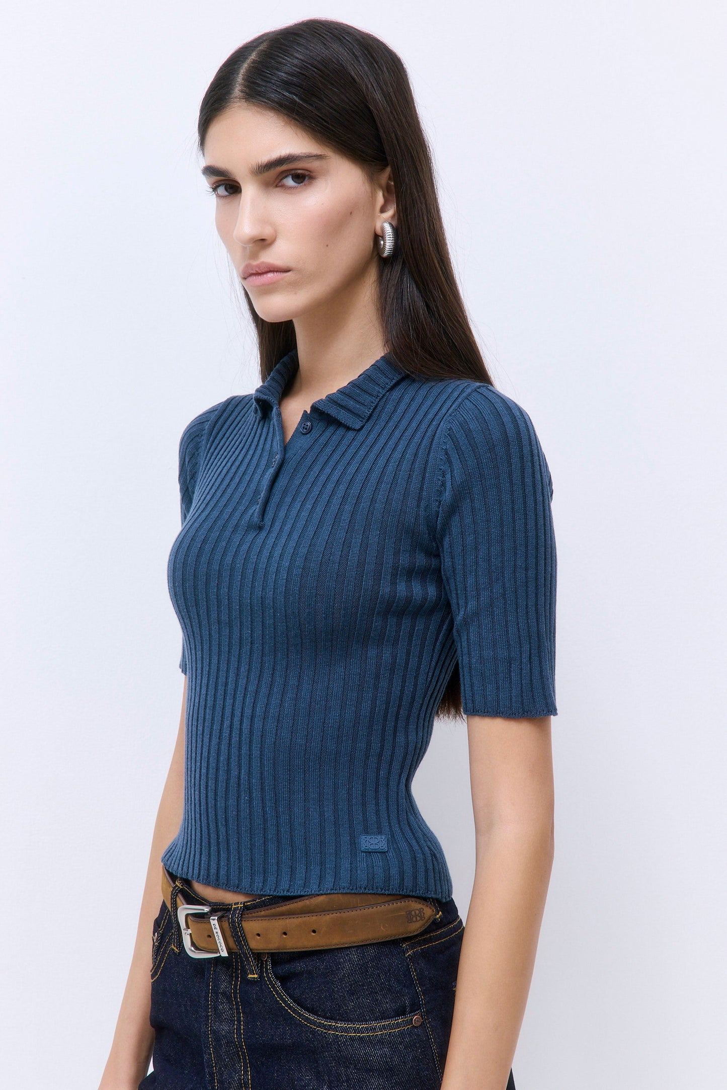 Mid Sleeved Rib Polo
