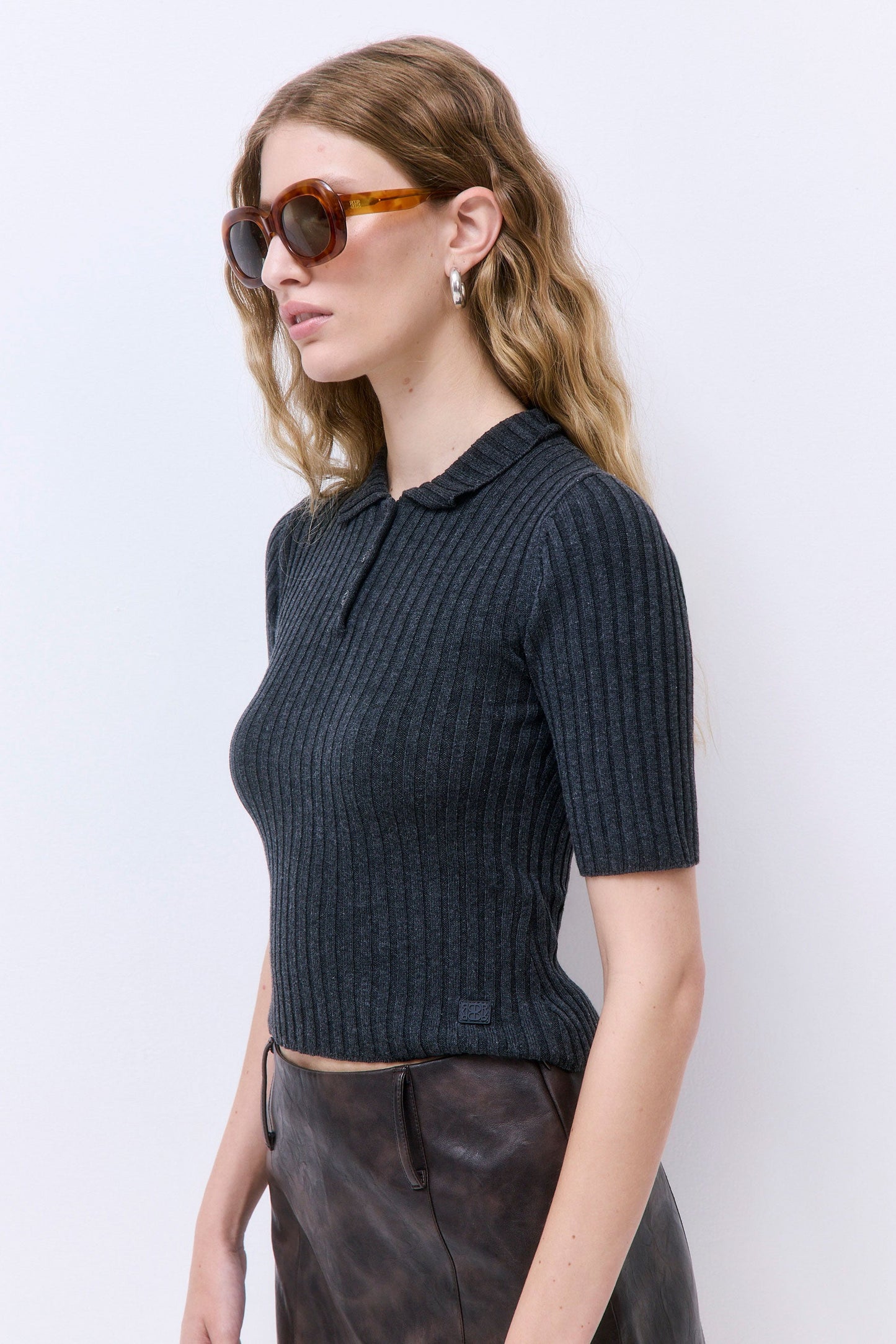 Mid Sleeved Rib Polo