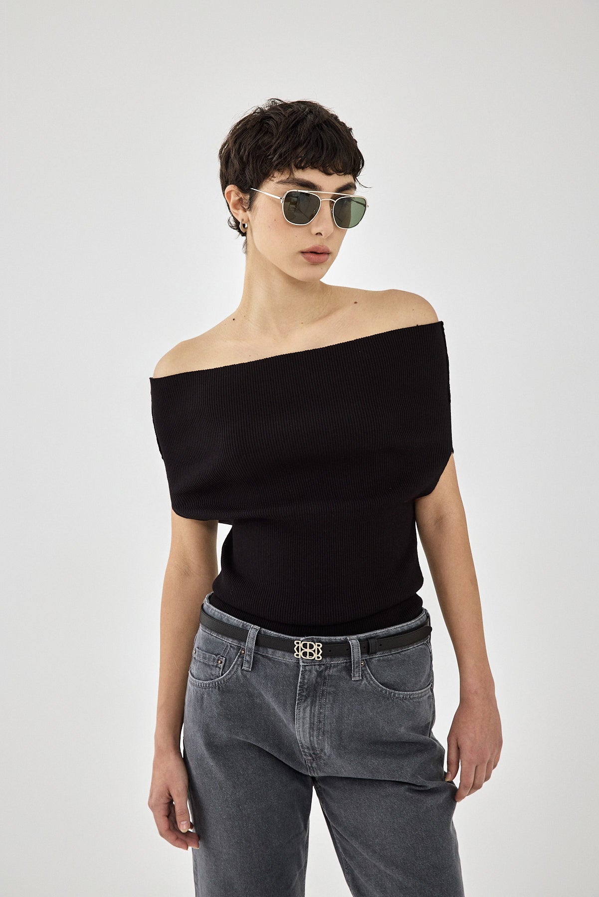 Sleeveless Tight Ribbed Folded Top - Dé Rococo