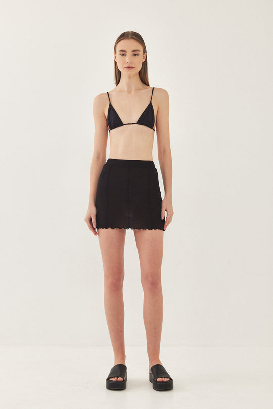 Soft Curling Sheer Mini Skirt - Dé Rococo