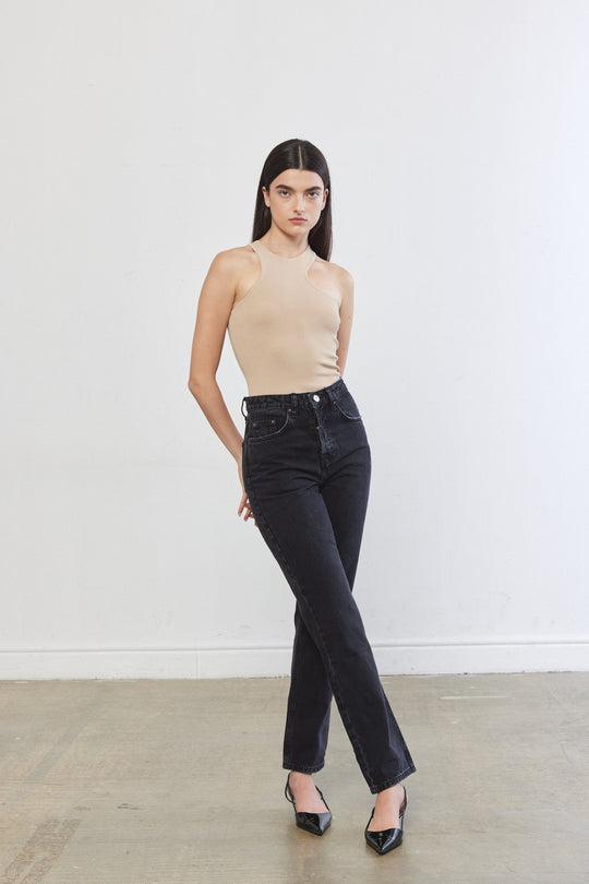 Tight Ribbed Asymmetrical Top - Dé Rococo