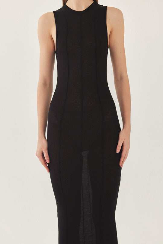 Sleeveless Maxi Soft Curling Sheer Dress - Dé Rococo