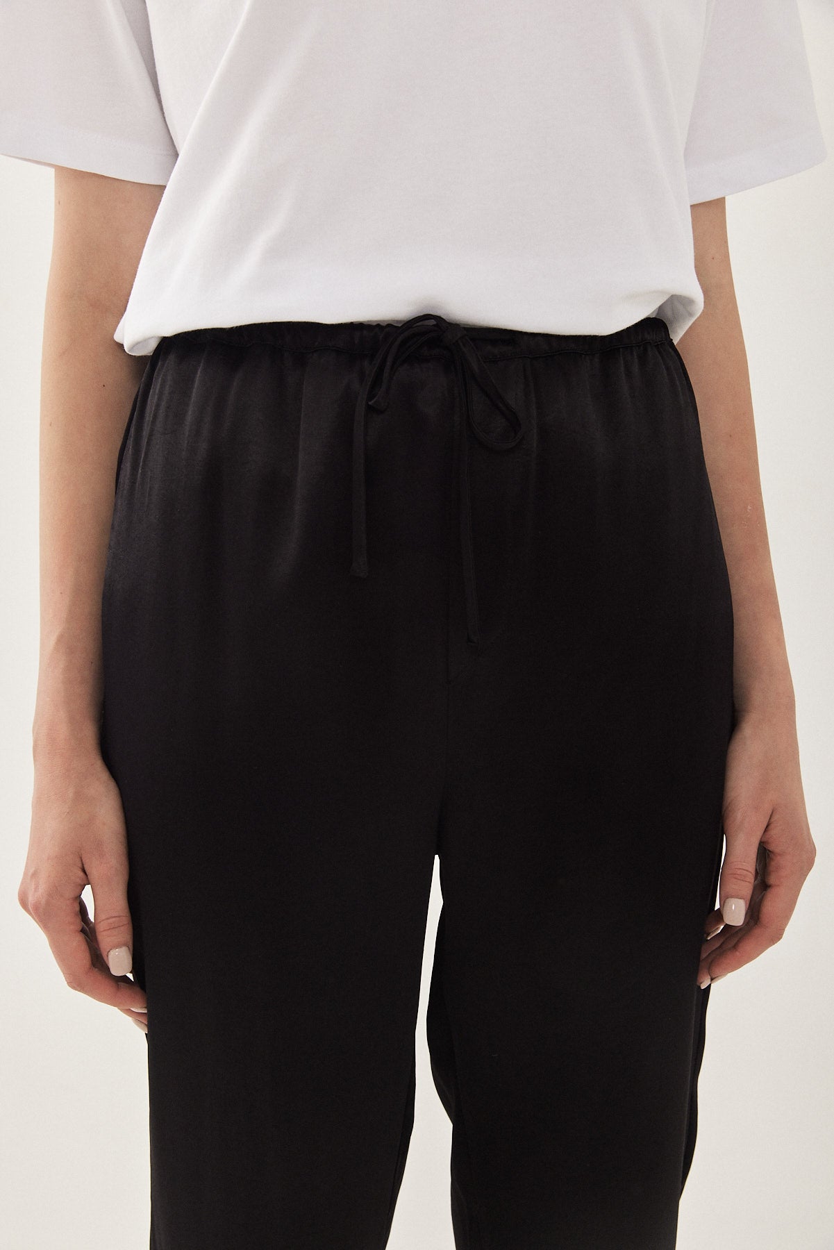 Satin Drawstring Pants - Dé Rococo