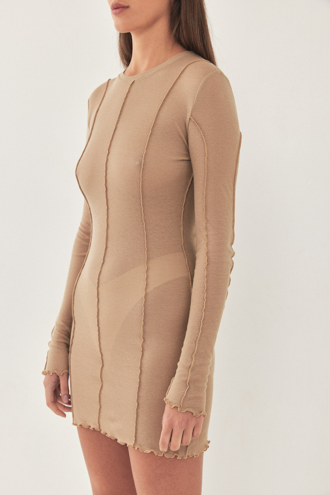 Soft Curling Sheer Mini Dress - Dé Rococo