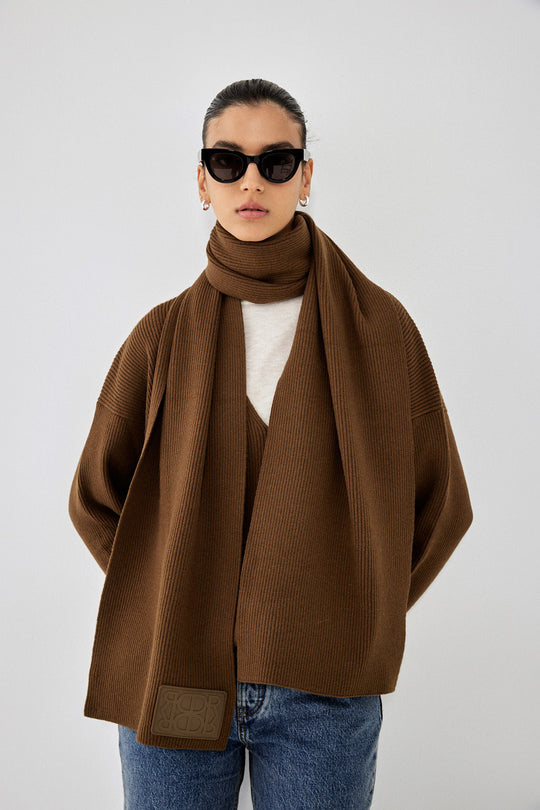 Knitted Ribbed Scarf - Dé Rococo
