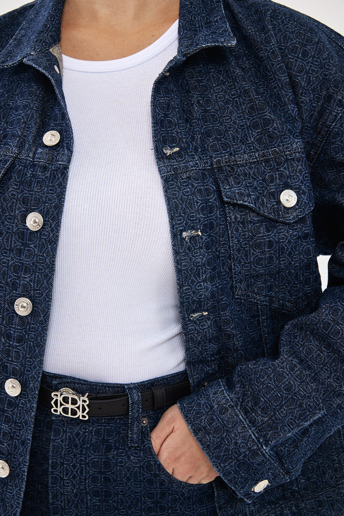 DR Monogram Denim Jacket - Dé Rococo