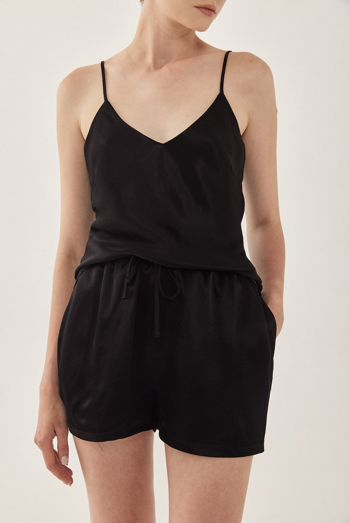 Satin Drawstring Shorts - Dé Rococo