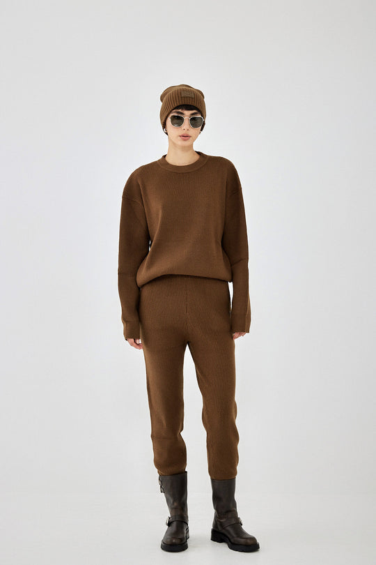 Knitted Ribbed Jogger - Dé Rococo