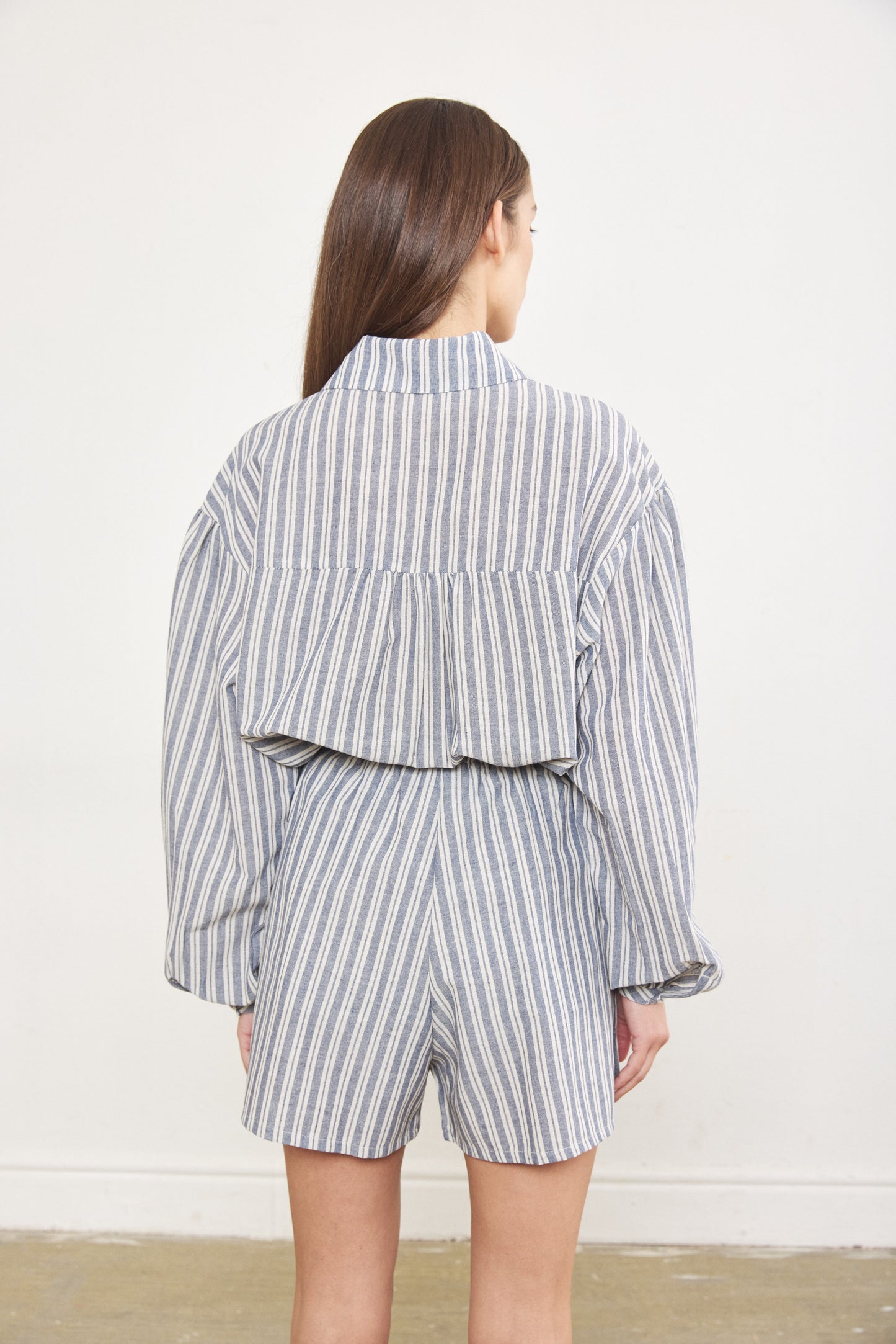 Striped Linen Buttoned Blouse