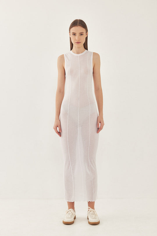 Sleeveless Maxi Soft Curling Sheer Dress - Dé Rococo