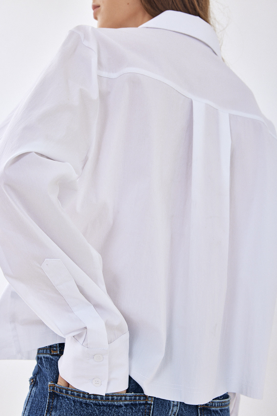 Cropped Poplin Button Down Shirt - Dé Rococo