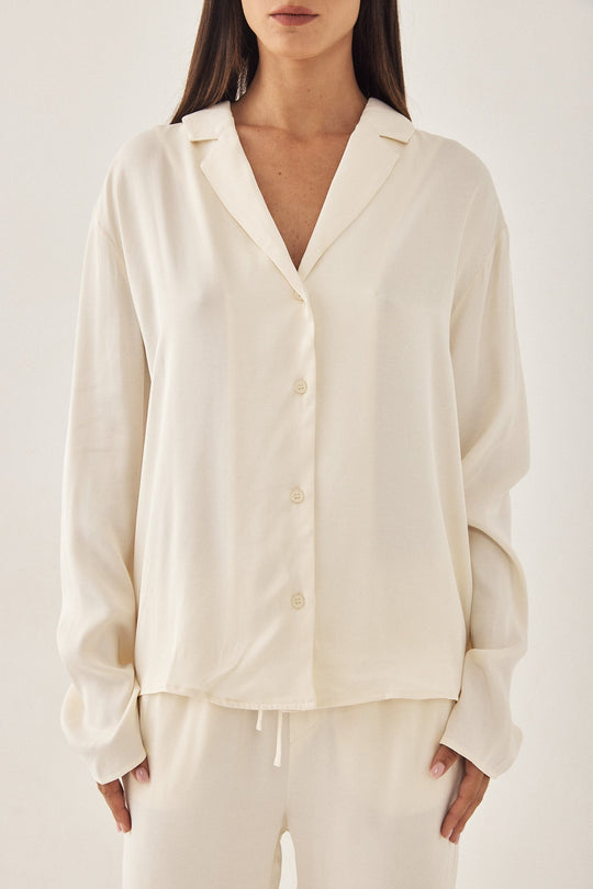 Satin Button Up Blouse - Dé Rococo