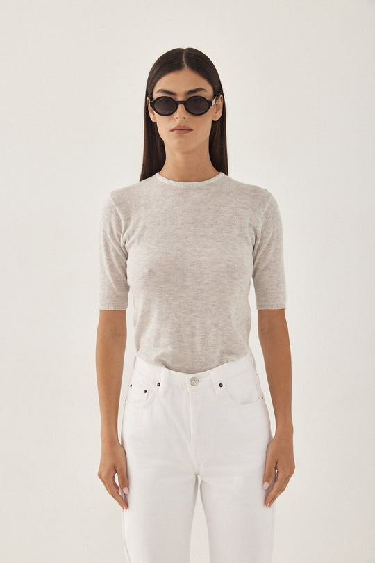 Knitted Mid Sleeve T Shirt - Dé Rococo