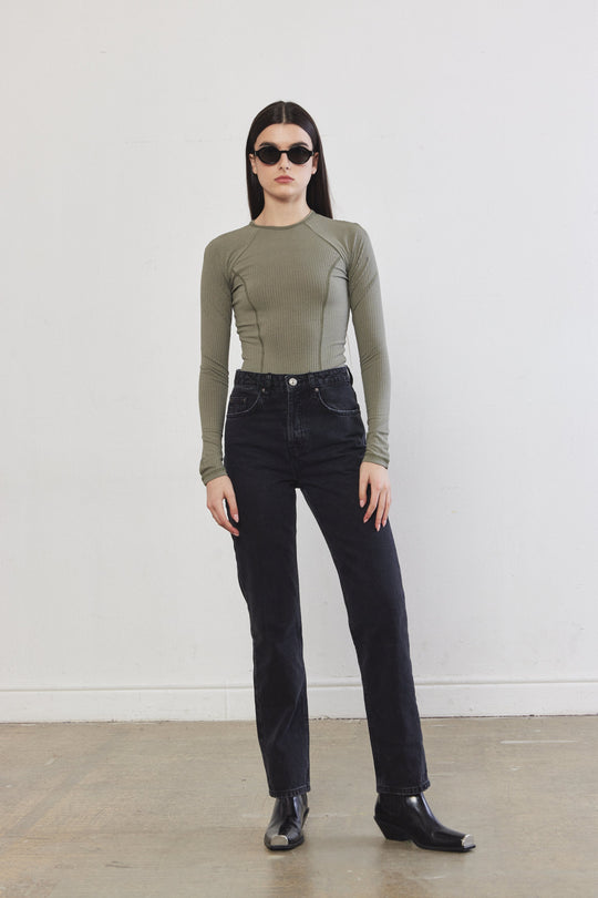 Princess Cut Flat-Lock Ribbed Top - Dé Rococo