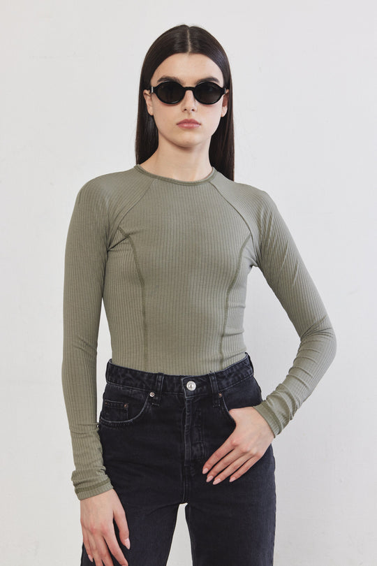 Princess Cut Flat-Lock Ribbed Top - Dé Rococo
