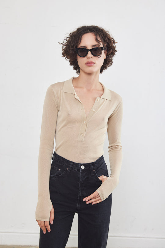 Sheer Polo Top - Dé Rococo