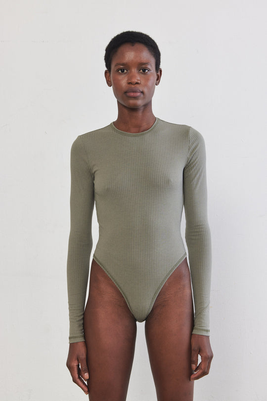 Open Back Ribbed Bodysuit - Dé Rococo