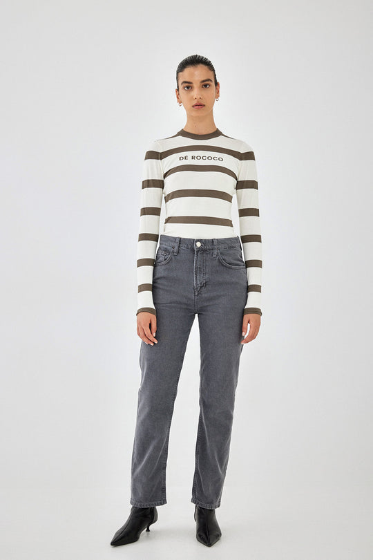 No.9| High Waist Straight Cropped Denim - Dé Rococo