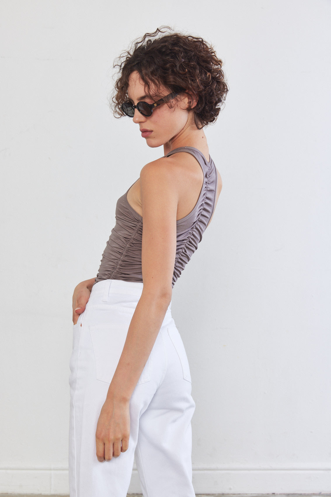 Gathered Soft Jersey Top - Dé Rococo