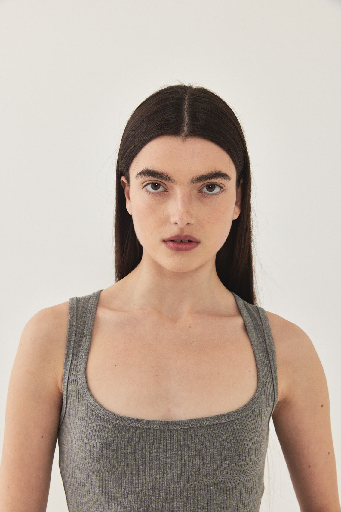 Square Neck Ribbed Tank Top - Dé Rococo