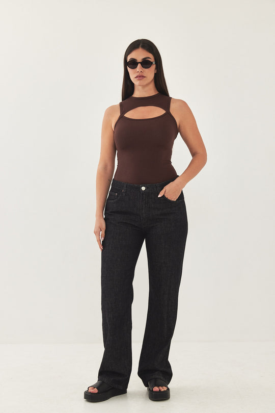 Frontal Cut Out Ribbed Tank Top - Dé Rococo