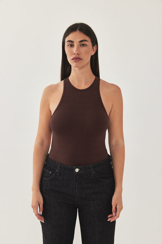 Open Back Ribbed Bodysuit - Dé Rococo
