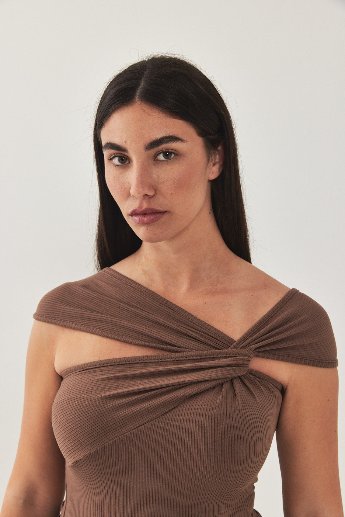 Off Shoulder Ribbed Tank Top - Dé Rococo