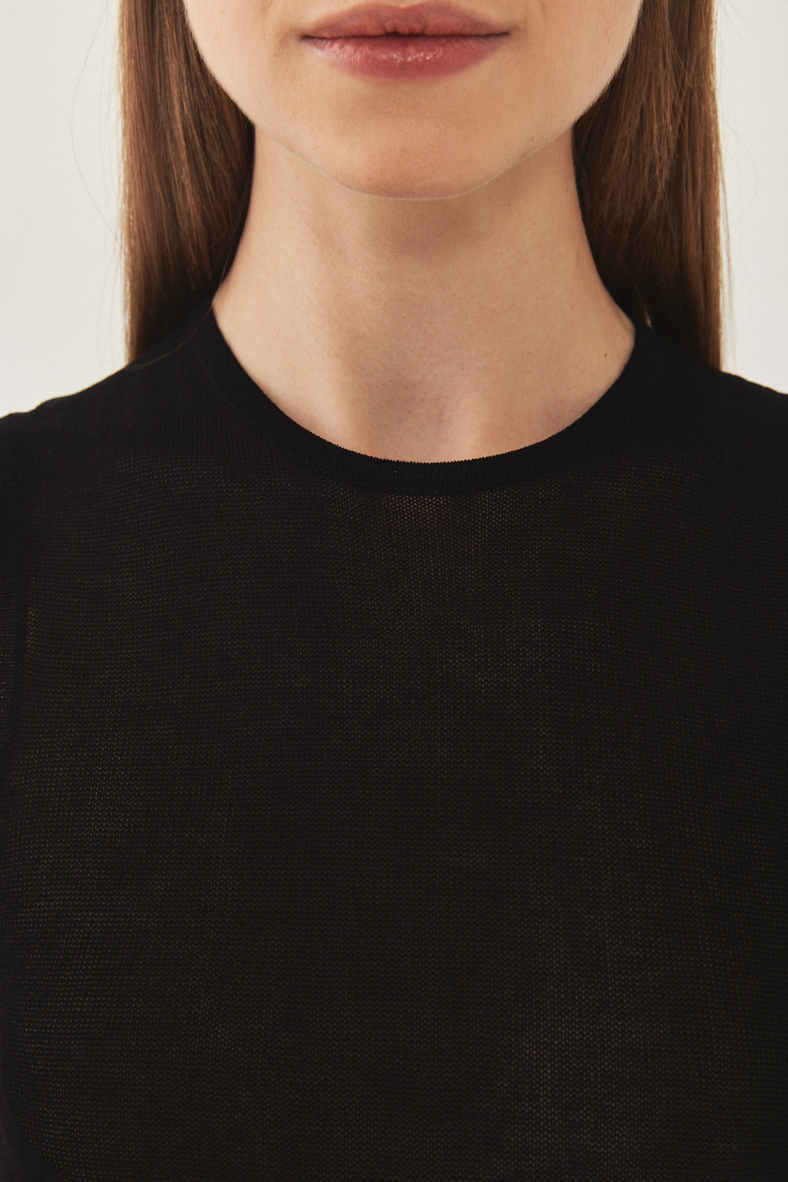 Sheer Knitted Muscle T - Dé Rococo