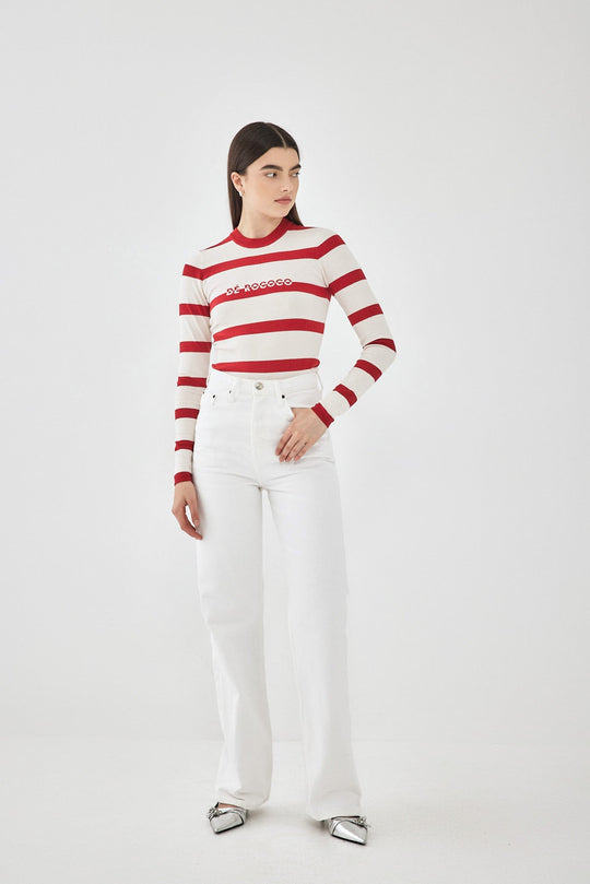 Lightweight Knitted Striped Top - Dé Rococo