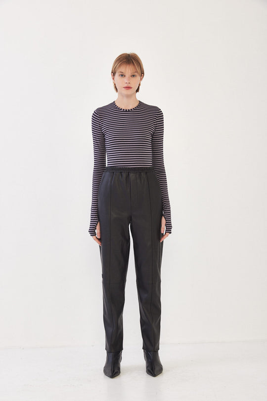 Fitted Striped Long Sleeve Shirt - Dé Rococo