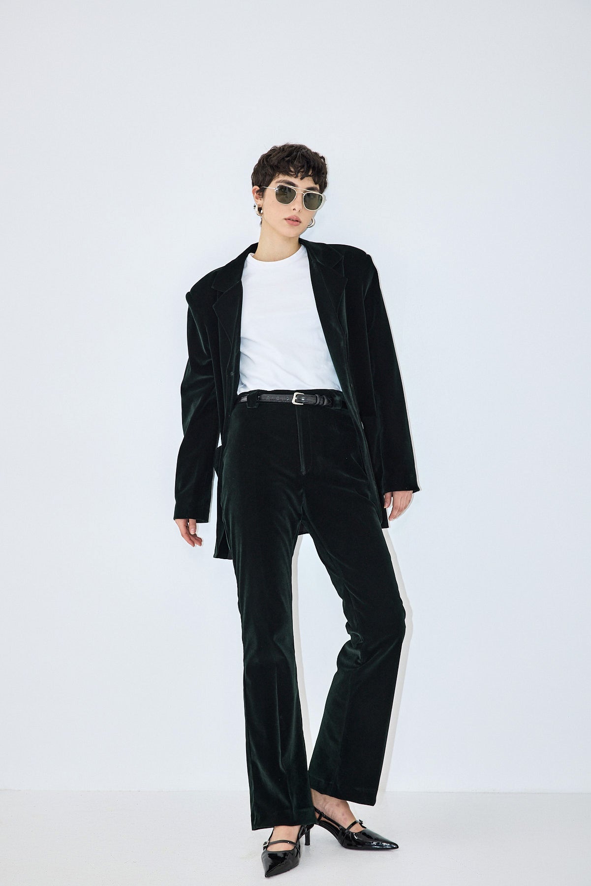 Rigid Velvet Bootcut Pants - Dé Rococo