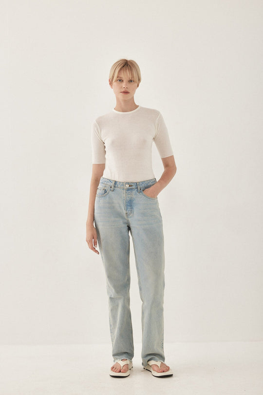 Knitted Mid Sleeve T Shirt - Dé Rococo