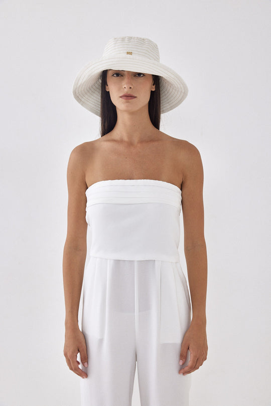 Strapless Pleat Detail Jumpsuit - Dé Rococo