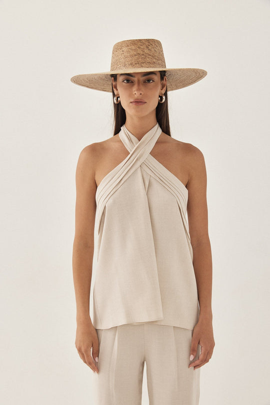 Crossover Open Back Tank Top - Dé Rococo