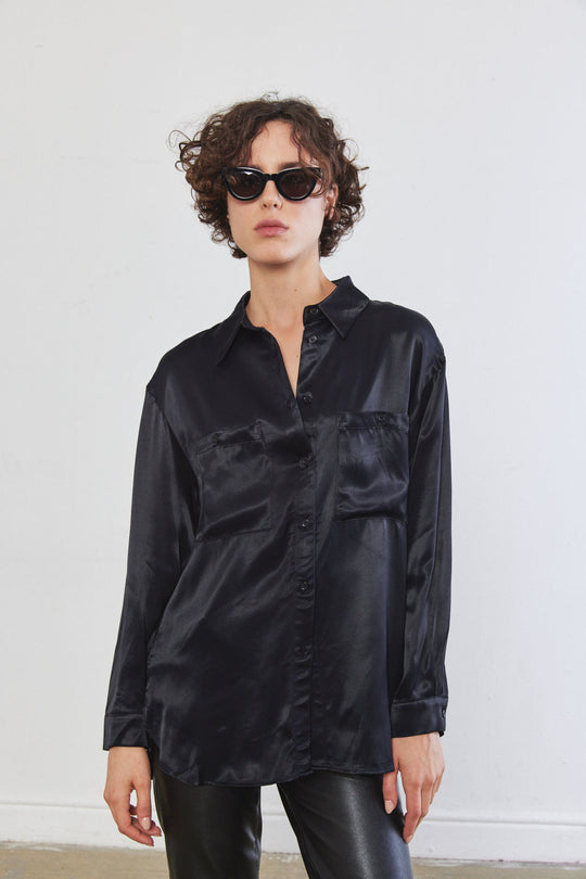 Satin Buttoned Blouse - Dé Rococo