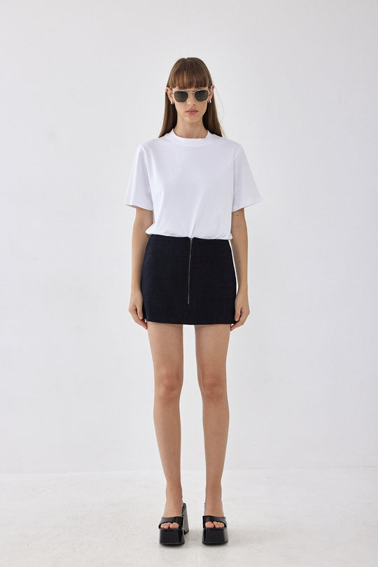 Zipped A Line Mini Skirt - Dé Rococo