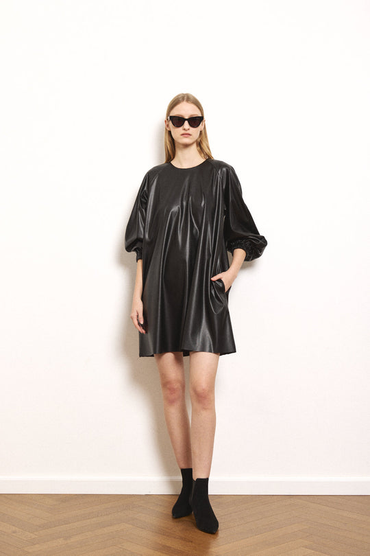 Vegan Leather Mini Dress - Dé Rococo