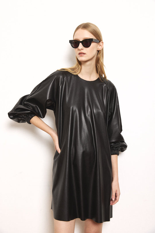 Vegan Leather Mini Dress - Dé Rococo