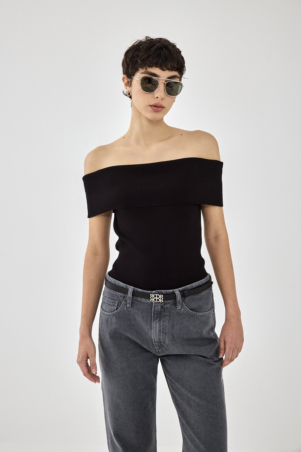 Sleeveless Tight Ribbed Folded Top - Dé Rococo