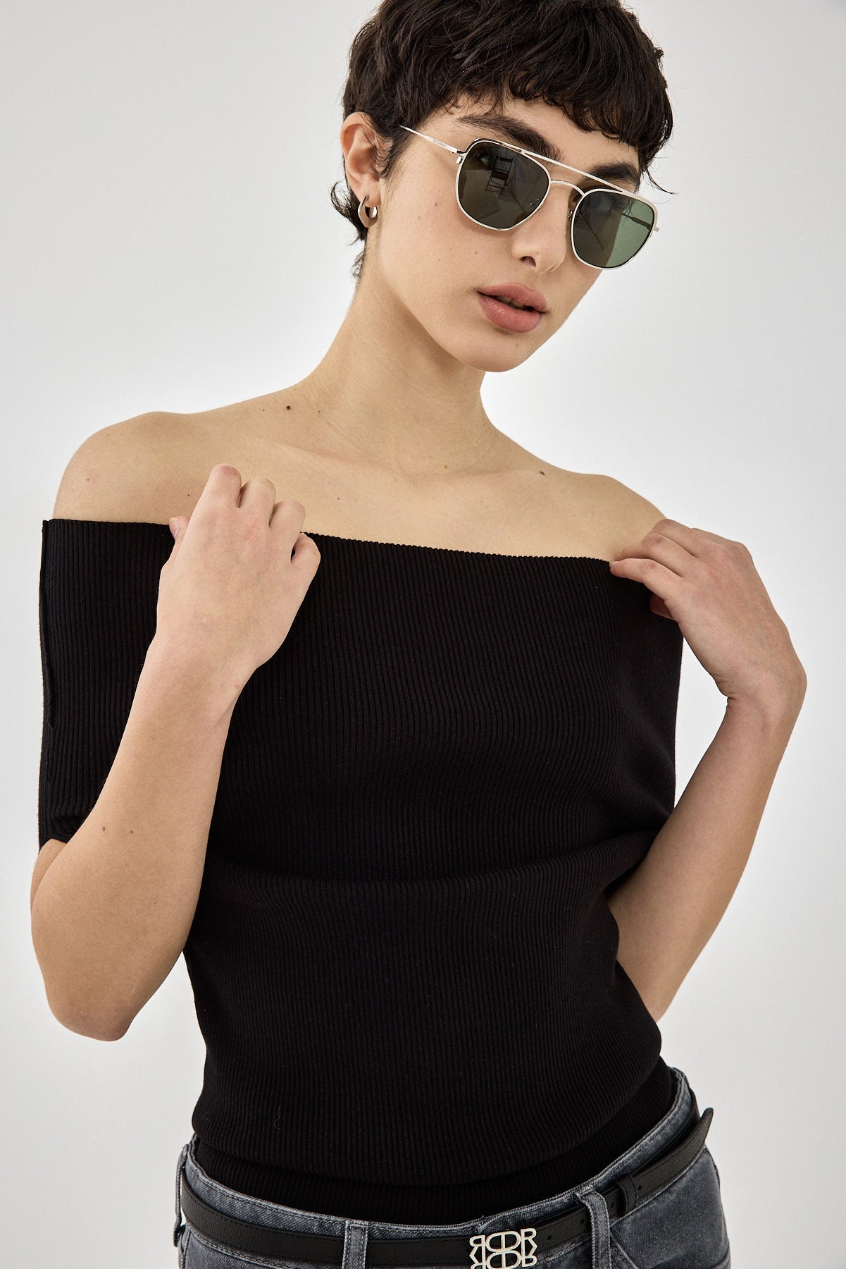 Sleeveless Tight Ribbed Folded Top - Dé Rococo
