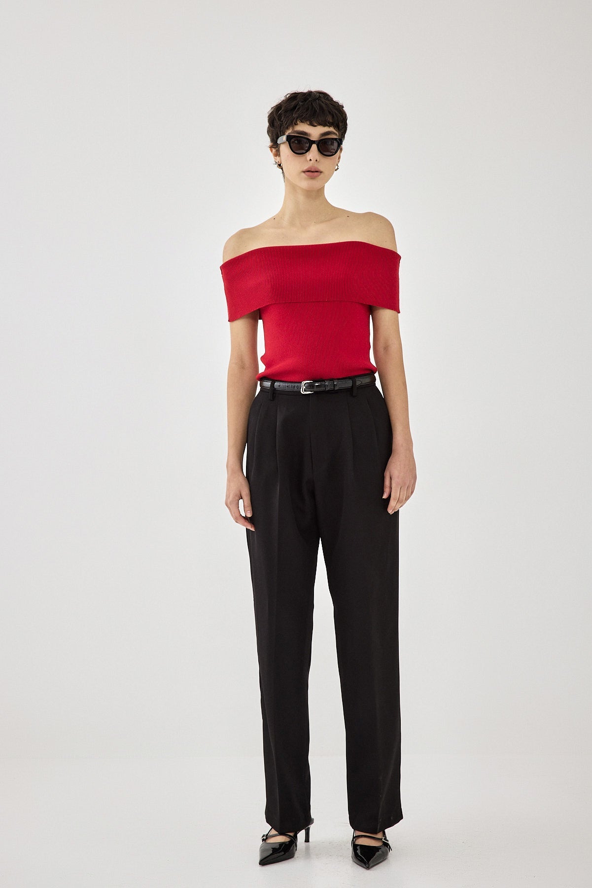Sleeveless Tight Ribbed Folded Top - Dé Rococo