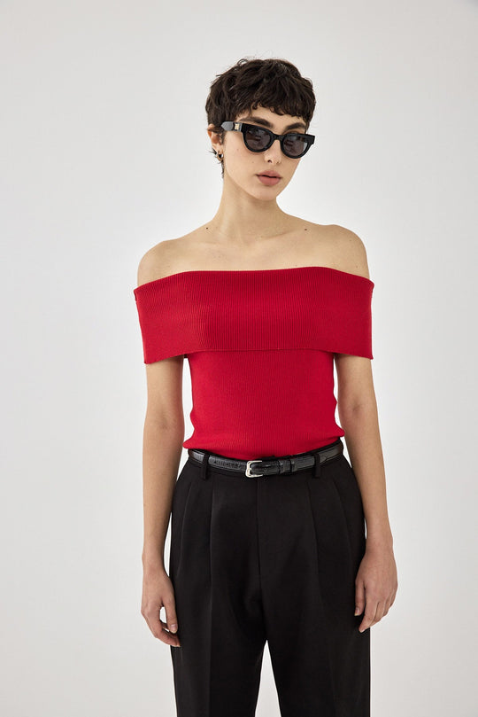 Sleeveless Tight Ribbed Folded Top - Dé Rococo