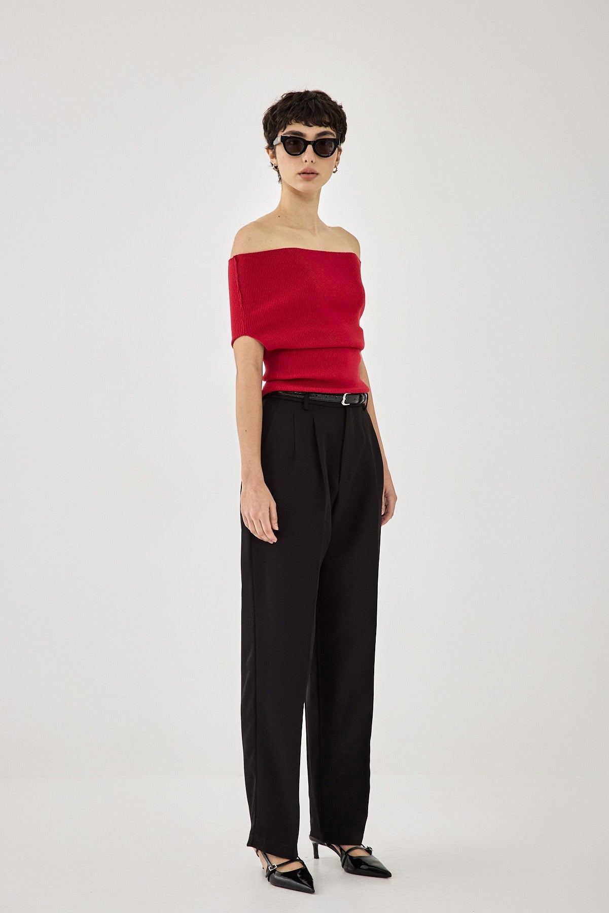 Sleeveless Tight Ribbed Folded Top - Dé Rococo
