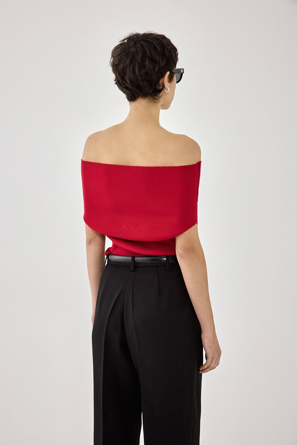Sleeveless Tight Ribbed Folded Top - Dé Rococo