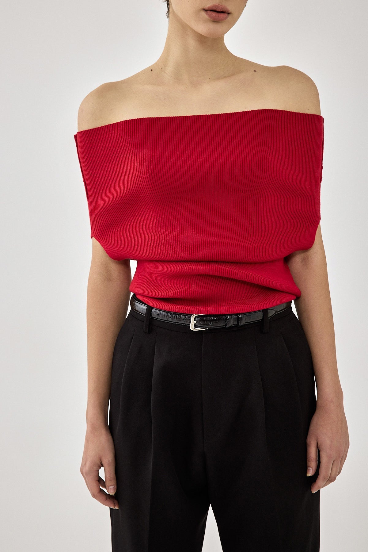 Sleeveless Tight Ribbed Folded Top - Dé Rococo