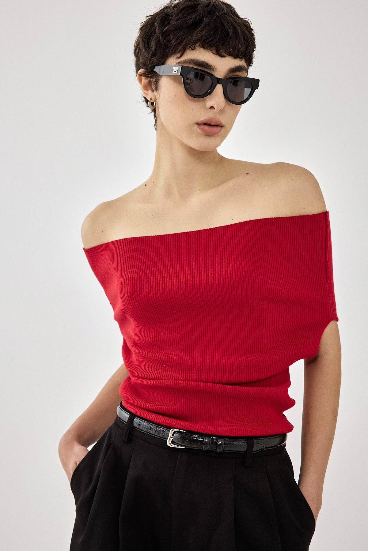 Sleeveless Tight Ribbed Folded Top - Dé Rococo