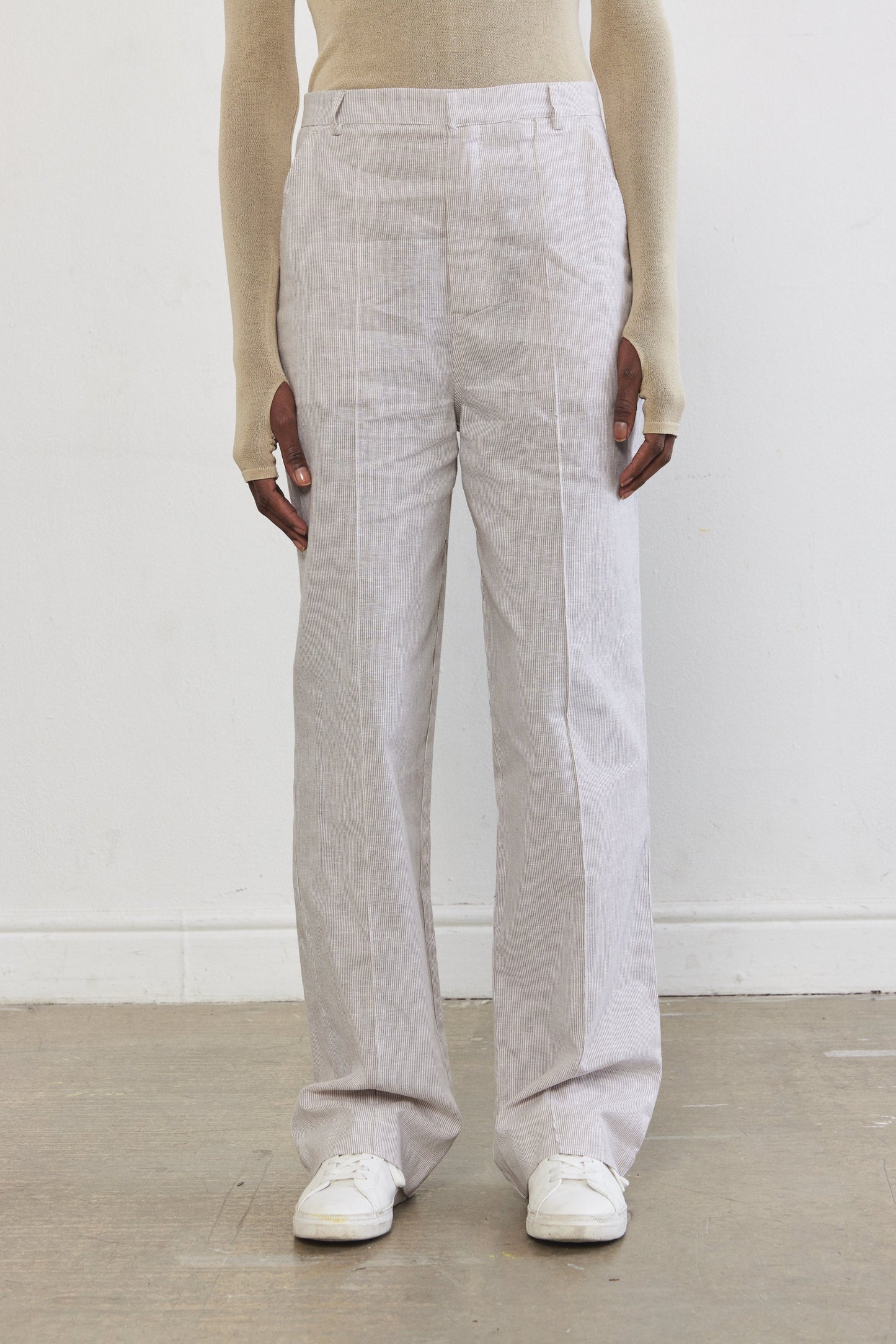 Straight Striped Pants