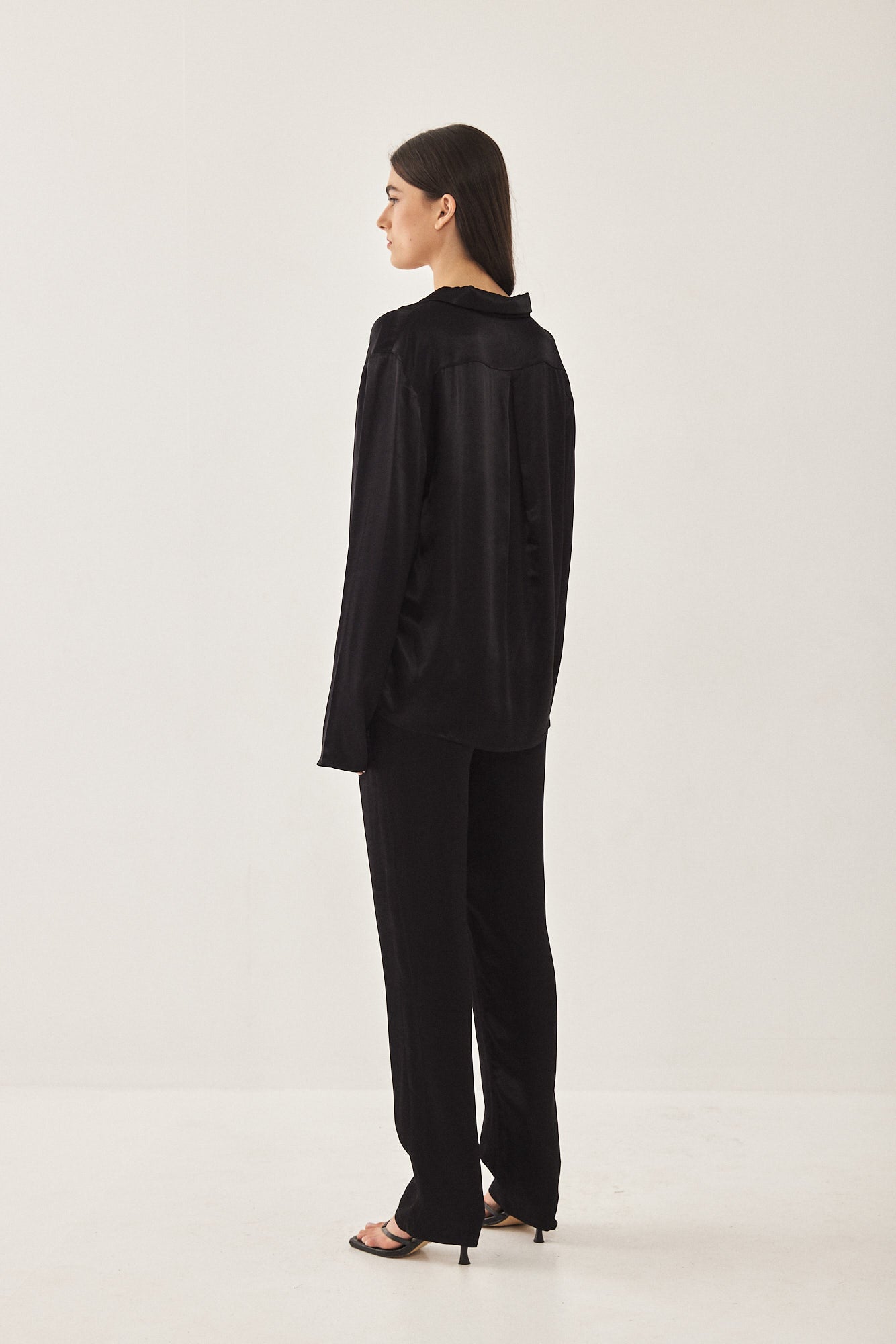 Satin Button Up Blouse - Dé Rococo