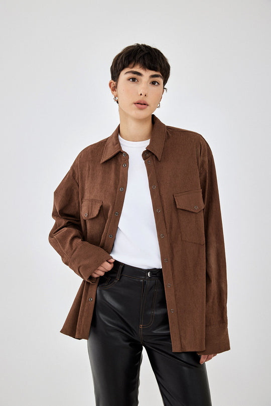 Corduroy Button Up Shirt - Dé Rococo